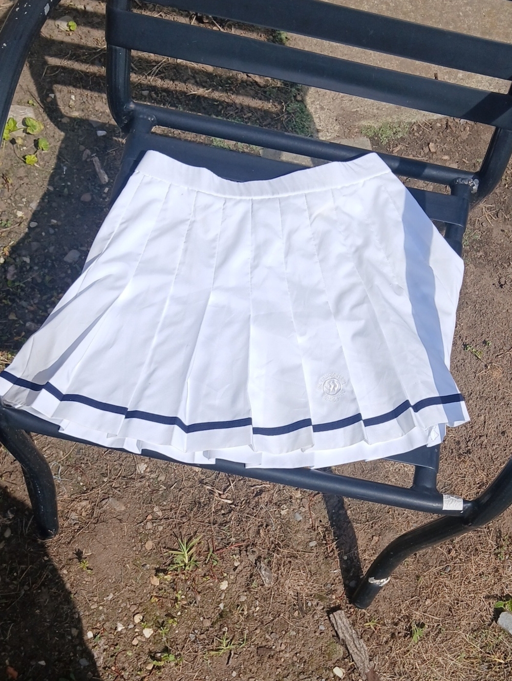 Wimbledon White Pleated Tennis Skirt with Navy Trim Size 10